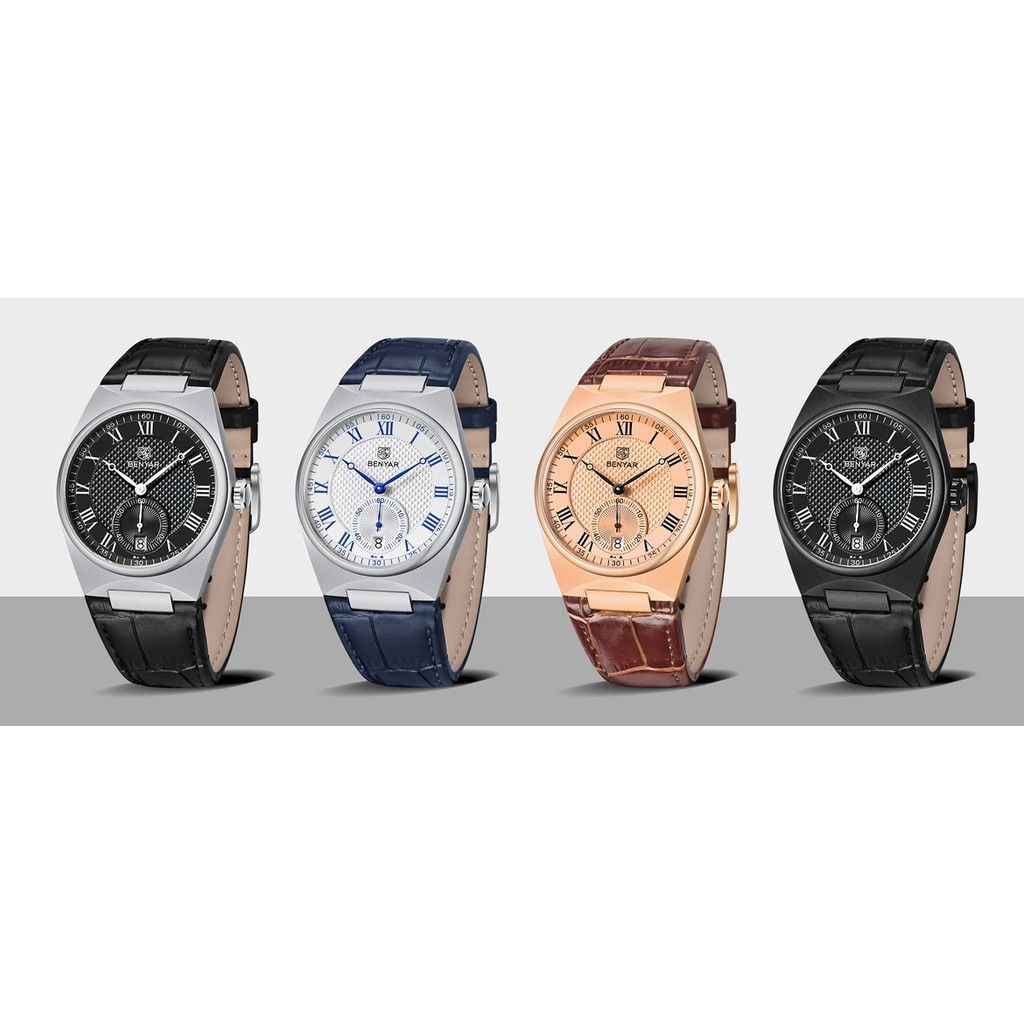 2023 BENYAR New Business Luxury Men's Quartz Watch 30M Waterproof Sports Leather Watch Fashion Men's