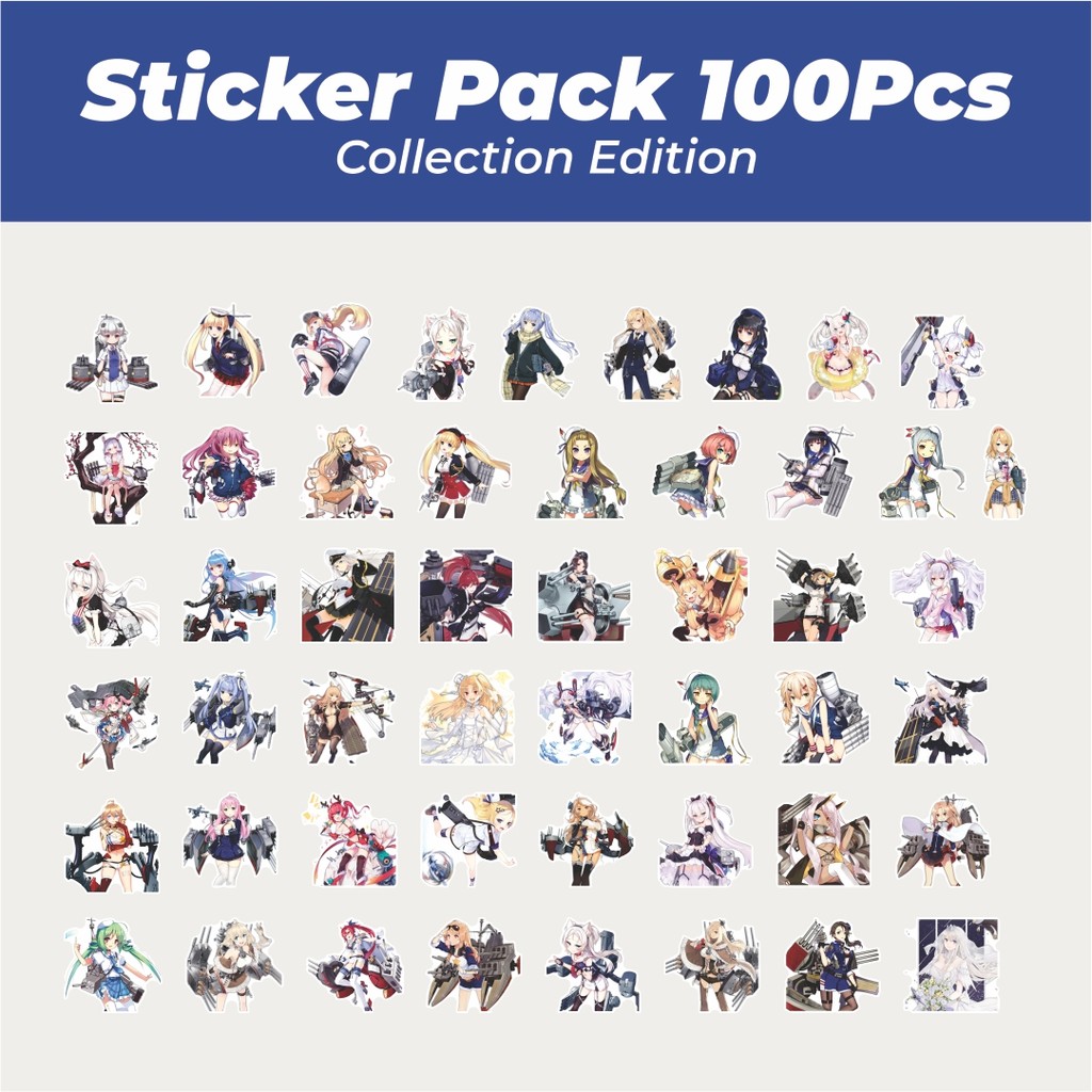 Hot Stiker Stiker AZUR LANE CHARACTER MIX Lucu Anti Air Stikers Berperekat Waterproof Sticker Decal 