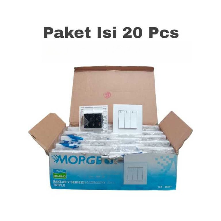 OBRAL (1PAK ISI 20PCS) IB TRIPLE MORGEN V Series MG-8863 Saklar Triple