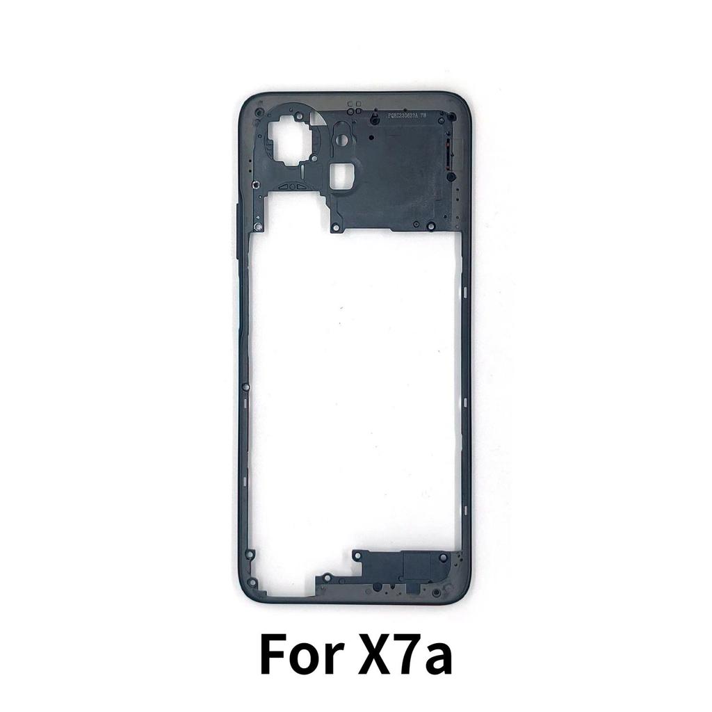 For Honor X7A Middle Frame Housing Bezel With Side Button Repair Parts