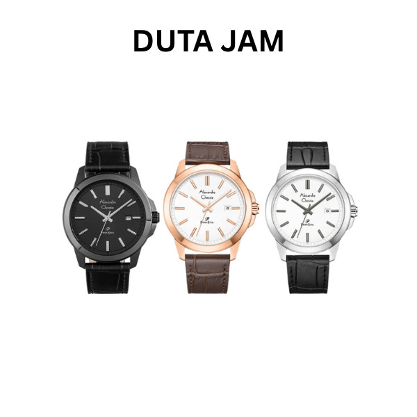 JAM TANGAN PRIA ALEXANDRE CHRISTIE AC1017 AC 1017 MDL LEATHER STRAP ORIGINAL