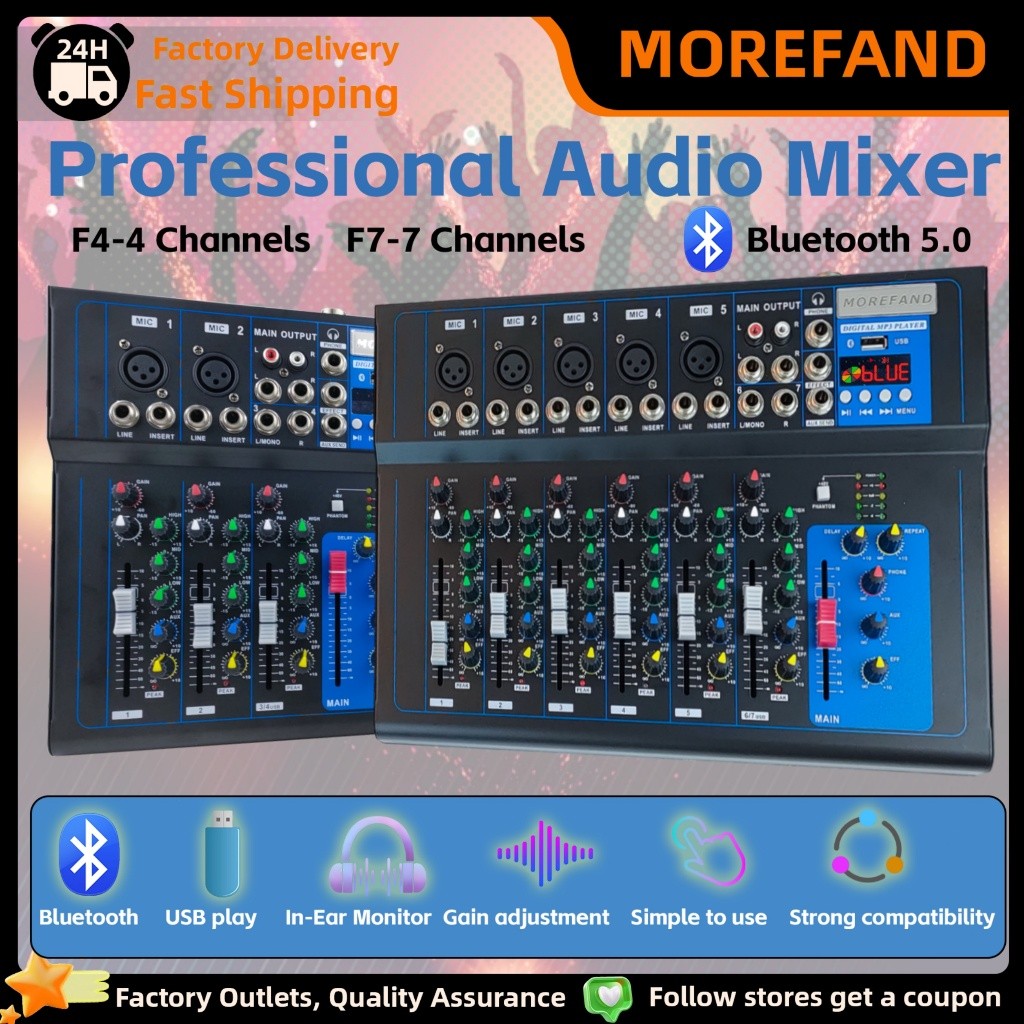 AUDIO MIXER mixer profesional MG04BT/MG07BT mixer Penguat sinyal USB Penguat KTV Penguat kinerja pan