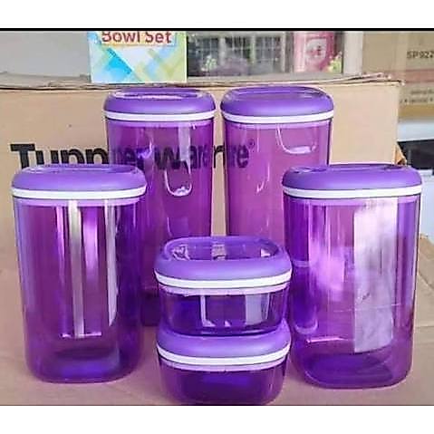 crystal canister set ungu tupperware toples kristal set