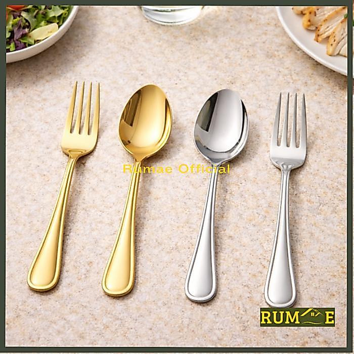 Sendok Makan Tebal Sendok Gold Silver Sendok Stainless Garpu Makan Garpu Stainless Garpu Gold