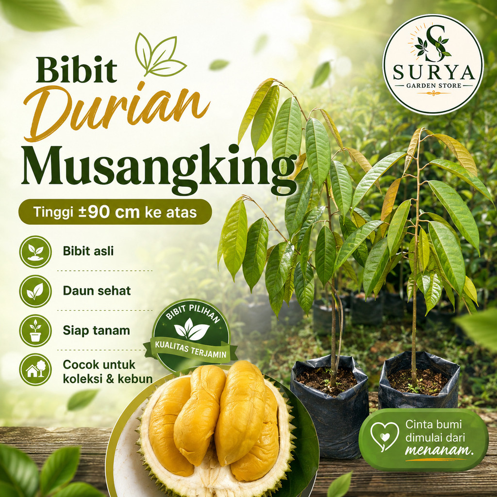 BISA COD Bibit Durian Musang King Tanaman Buah Premium Akar Sehat dan Subur Super Terlaris Berkualit