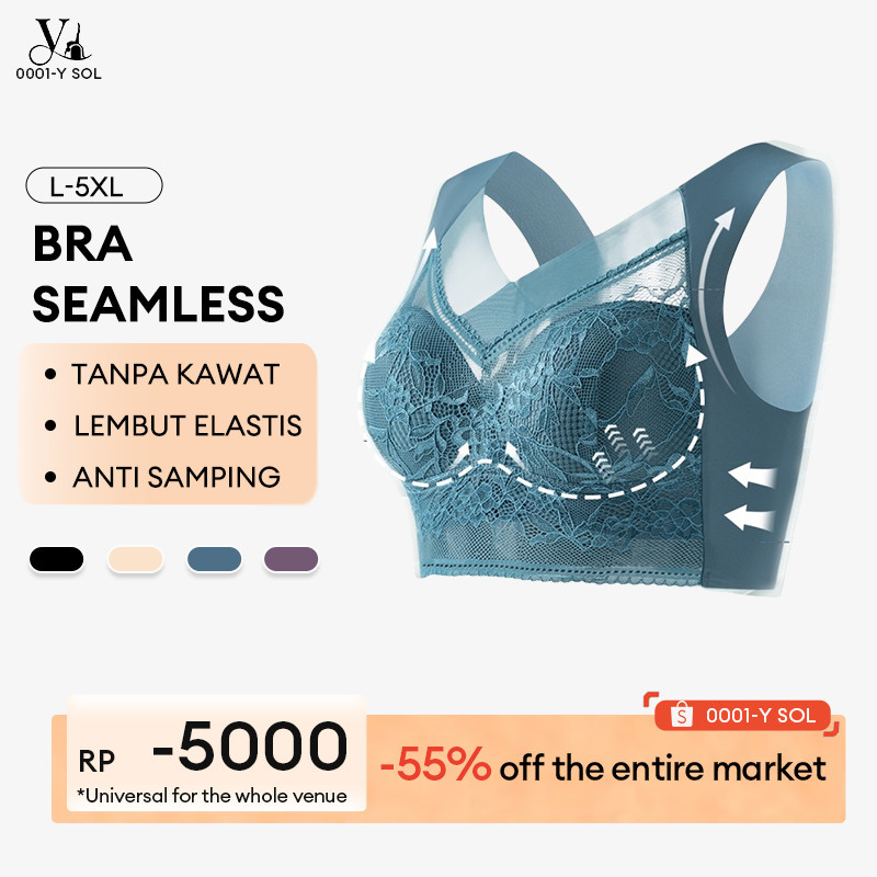 Bra Rompi Renda Bra Wanita Big Size Jumbo Bra Tanpa Kawat Bra Wireless Seamless Bra Push Up Bra Lace