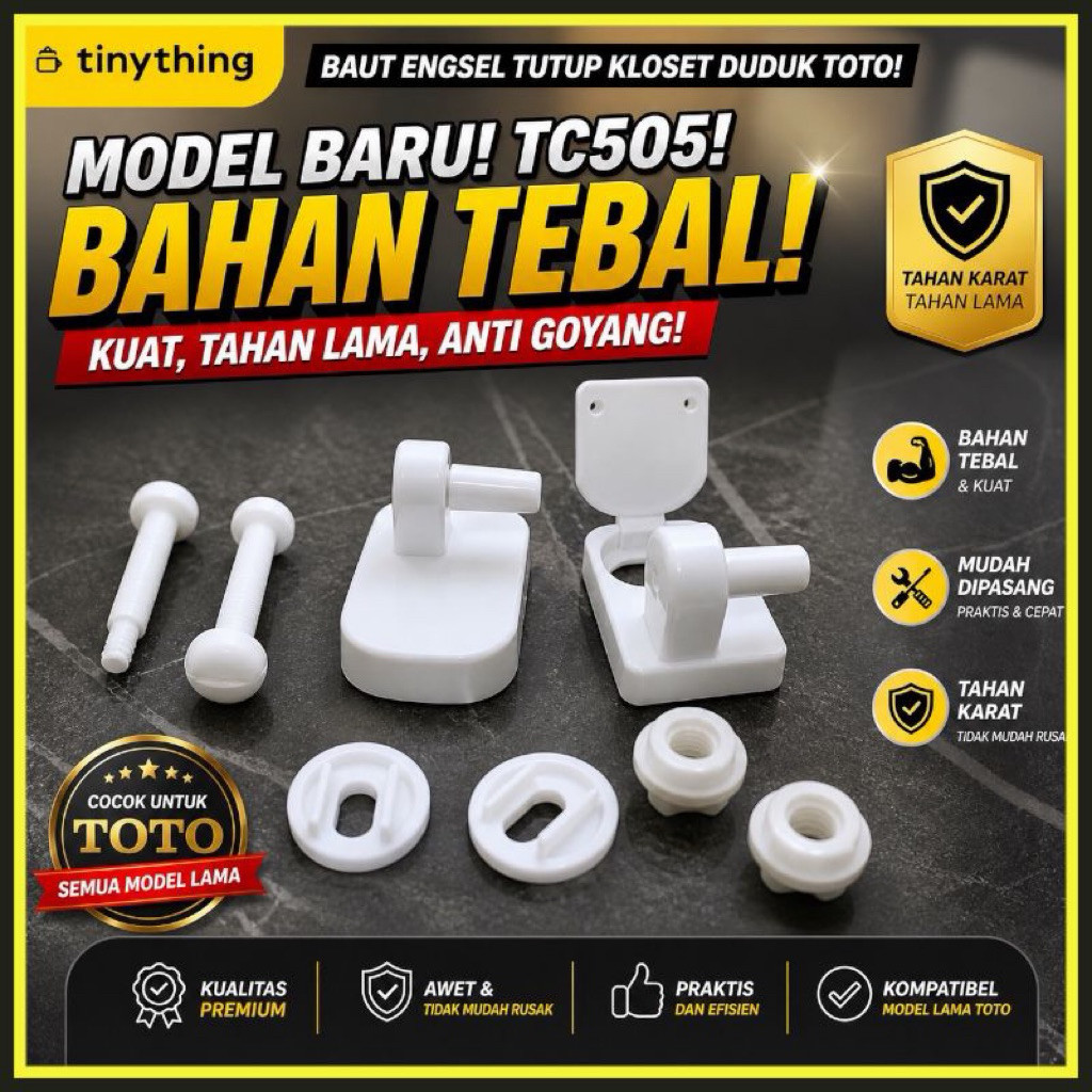 Baut Engsel Tutup Kloset Duduk TOTO Model Baru engsel kloset duduk toto baut engsel tutup closet dud
