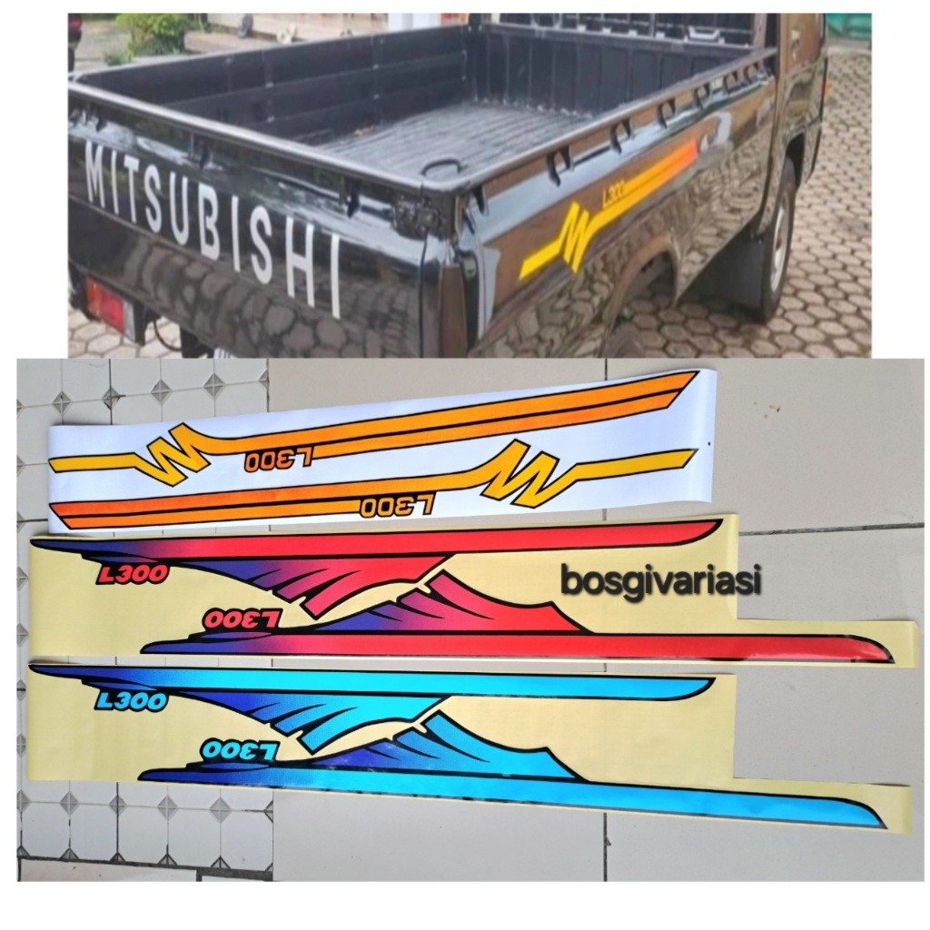 TERLARIS Stiker mitsubishi L300 pick up bak / sticker L300 bak samping / sticker bak samping L300 - 