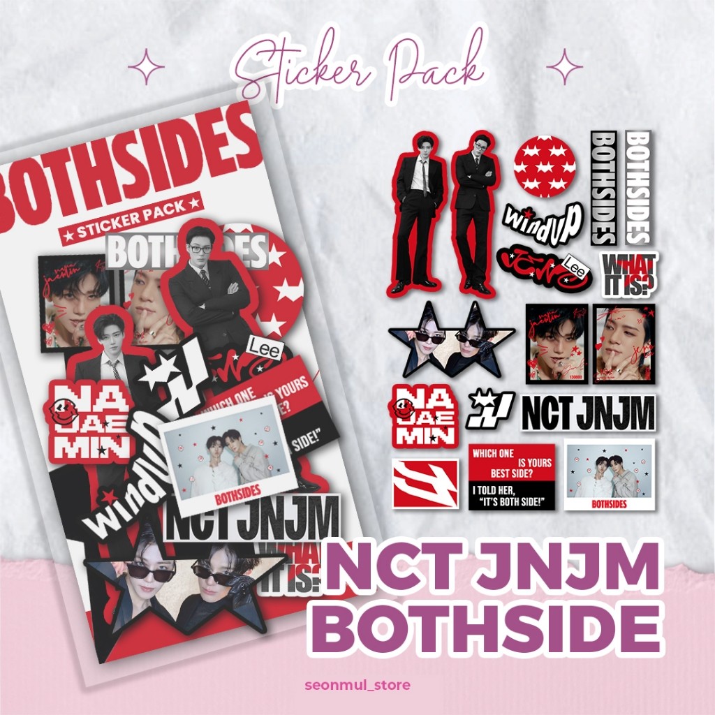 NCT JNJM BOTHSIDE STICKER PACK / STIKER KPOP / Sticker Die Cut / Sticker Deco NCTJNJM JENO JAEMIN NC
