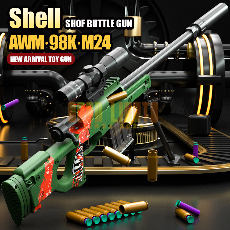 98K Barrett Sniper Simulasi Shell Ejection Soft Bullet Gun AWM Barrett Simulasi Gun Soft