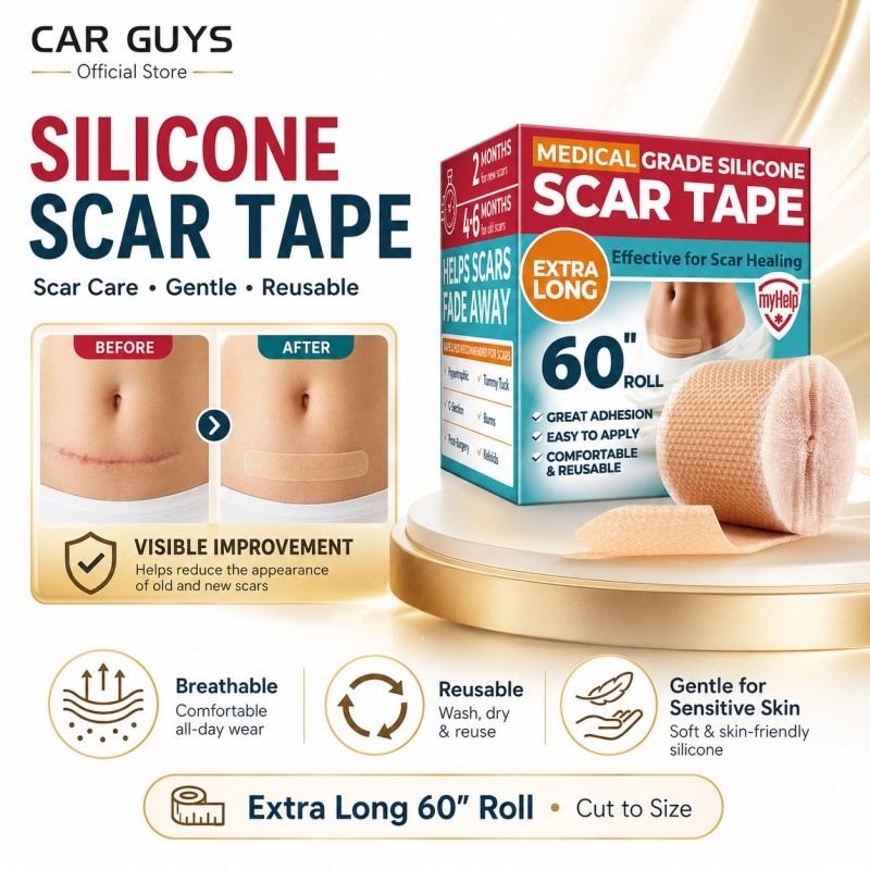 CAR GUYS Scar Care Tape Silikon Reusable Plester Bekas Luka Lama Baru dan Jahitan