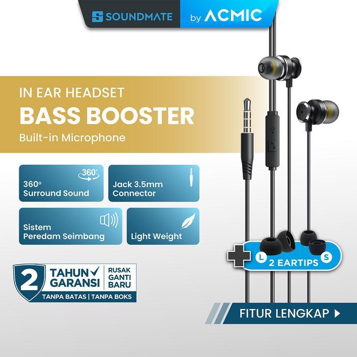ACMIC BASIC In-Ear Headset Earphone Earbuds Headphone Stereo With Mic - Headset Jack
