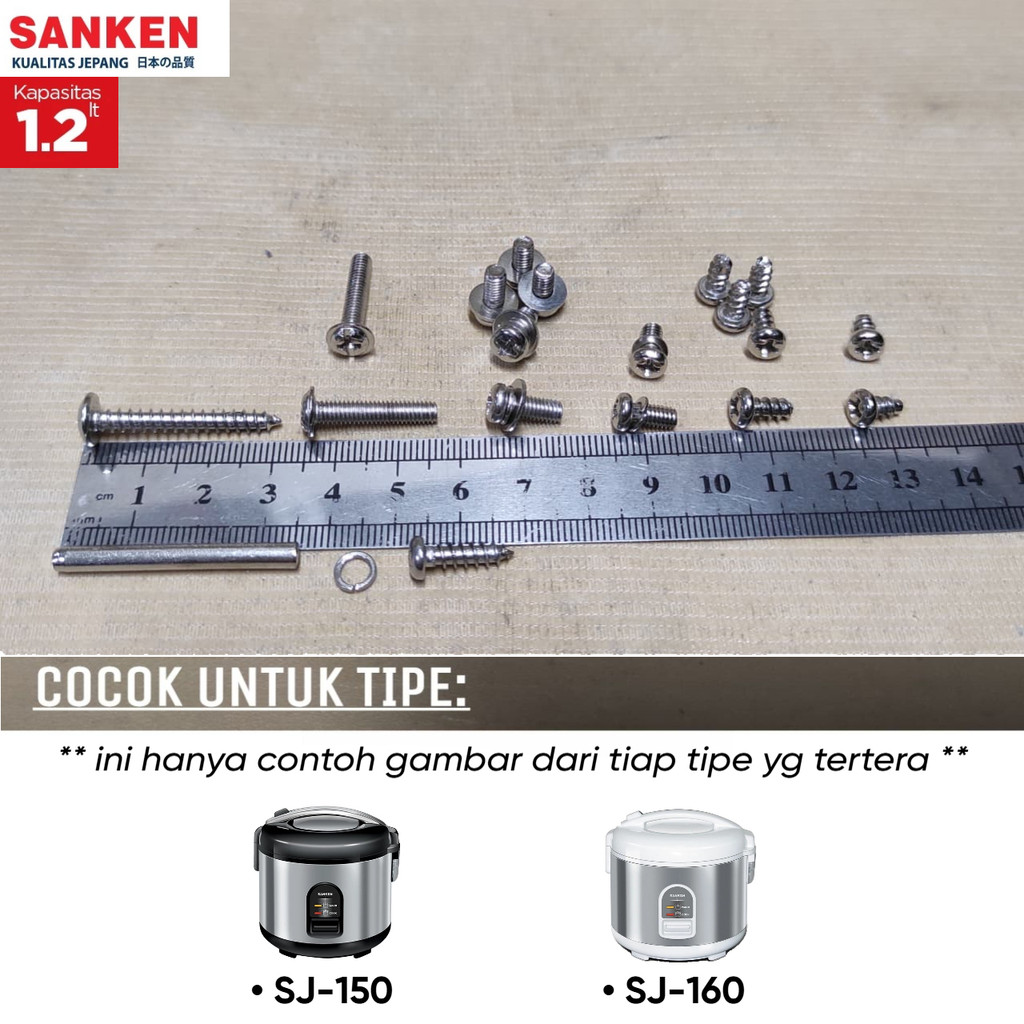 [ORI] Sanken SJ-150 / SJ-160 | SET SEKRUP / SKRUP / BAUT Magic Com SANKEN Rice Cooker 1,2 Liter SJ15