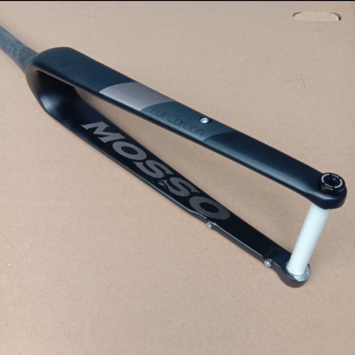 Fork Rigid Mosso 730 gvl gravel tapper Full Carbon Disk TA - Black Grey