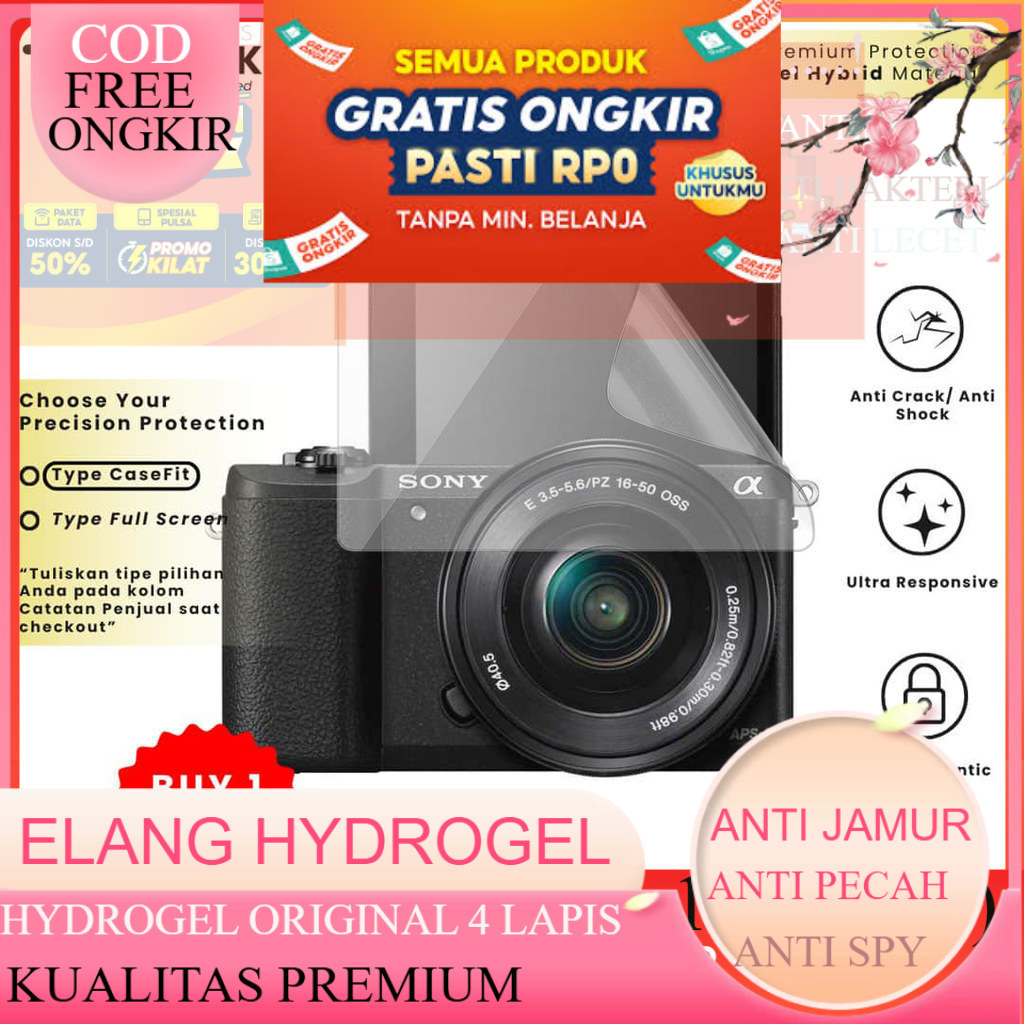 UNLOOK Hi-GEL HYBRID Hydrogel+ Pelindung Lentur for Sony A5100, A5000, A500 DSLR, A450 DSLR, A390L D