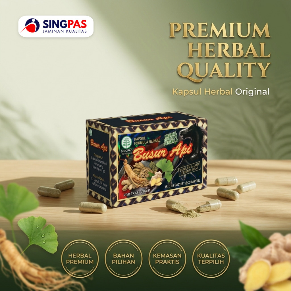 BUSUR API Herbal Premium Isi 20 Kapsul (10 Sachet)