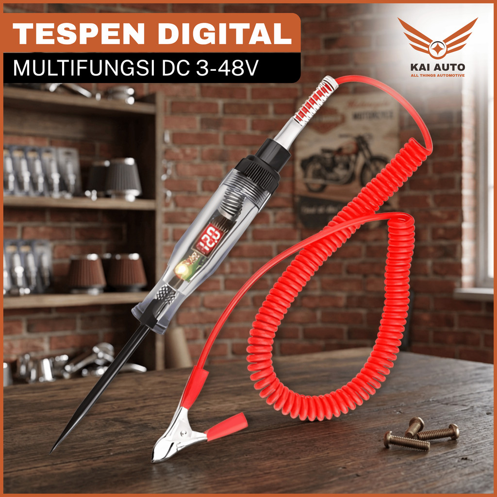 Tespen Listrik Tespen Digital ac/dc Multifungsi Tespen Deteksi Arus Listrik Mobil Motor 3V - 48V