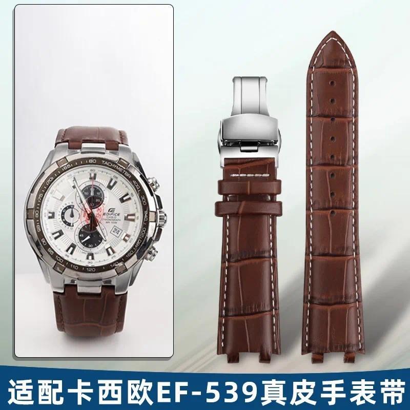 For Casio EFICE Series Ocean Heart EF-539D EF 539D EF 539 Genuine Leather Wat Racing Sports Wristban