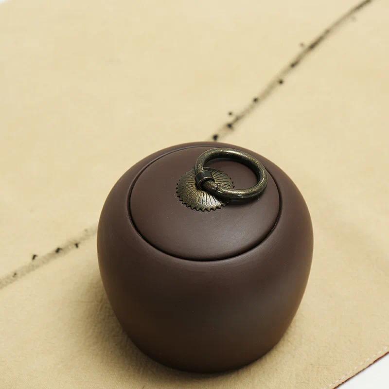tea can Purple clay ceramic tea jar Sealed storage tank ceramic Porcelain Storage Jar Household Cand