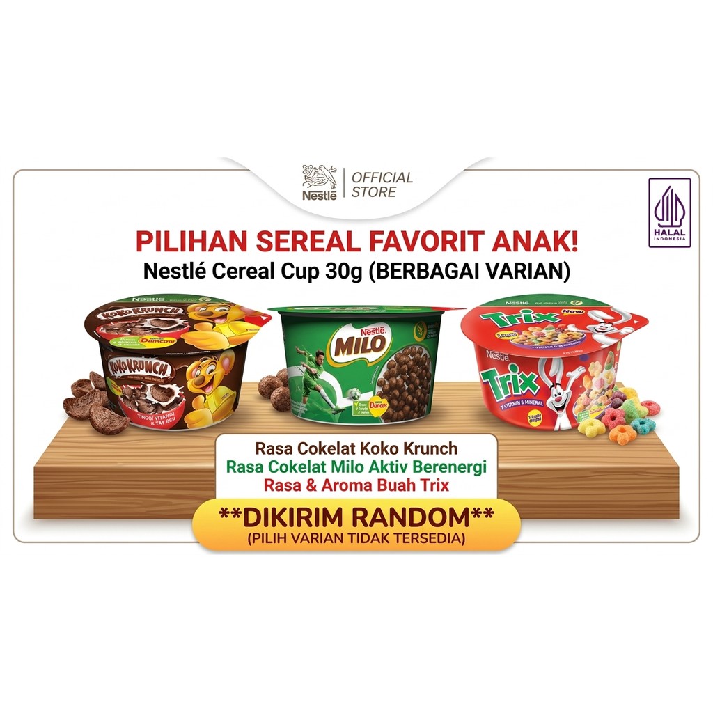Nestle Sereal Cup Mangkok 30gr - Sereal Susu Instan Wadah Mangkok atau Cup