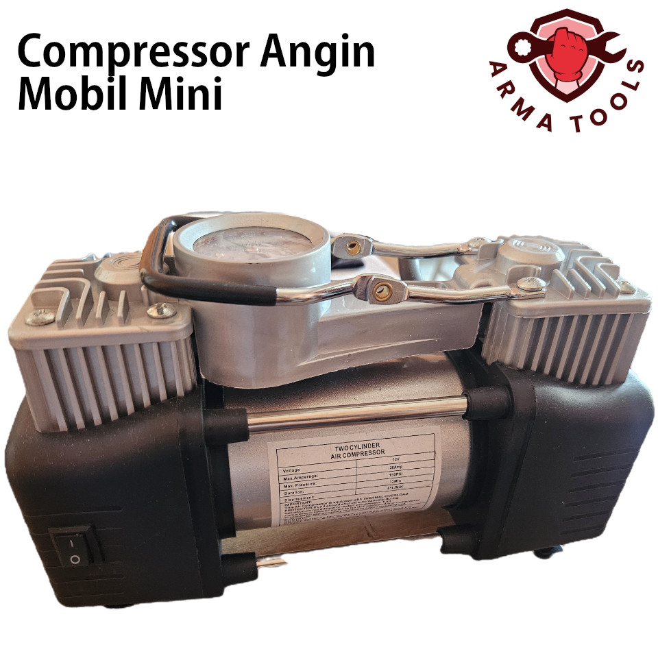 Kompresor Angin Mini Lampu 2 Silinder Portabel Mobil/ Air Compressor Two Cylinder