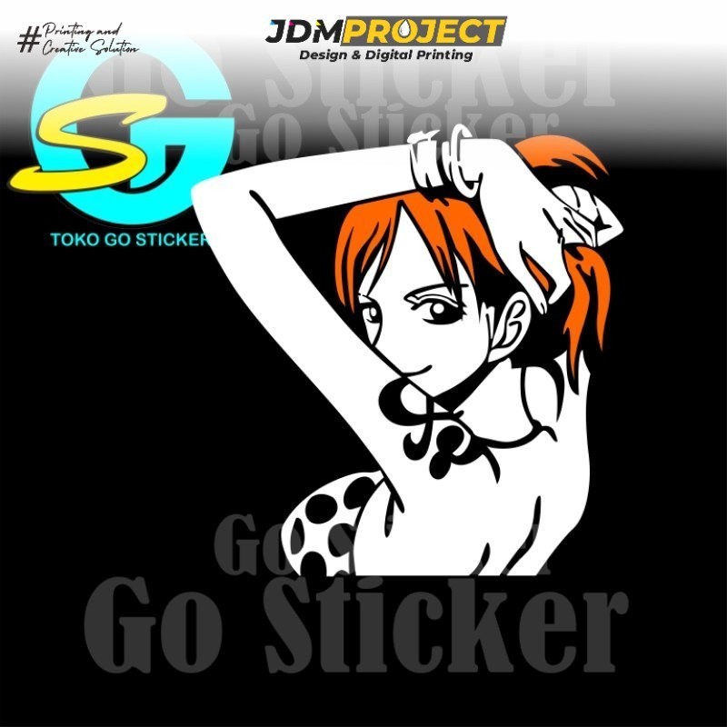 Bikin Merch - sticker team one piece, cutting sticker nami
