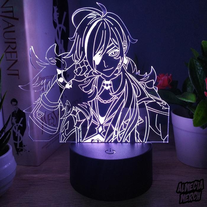 PromoLampu Tidur Kaeya Genshin Impact / 3D Night Lamp Akrilik Kaeya - Putih Best Seller