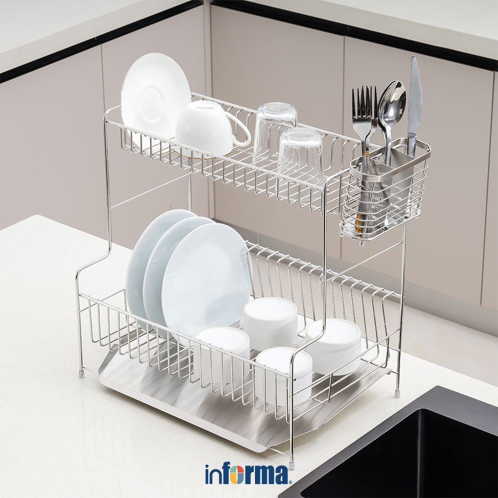 Informa Hendrix Rak Piring Stainless Steel - Silver Dish Rack Plate Rack Tempat Piring Dish Organize