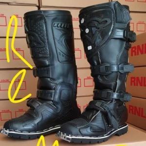 FLASHSepatu Trail RNL G4 NEW MX gesper strap 4 tali enduro adventure cross - Hitam, 39SALE