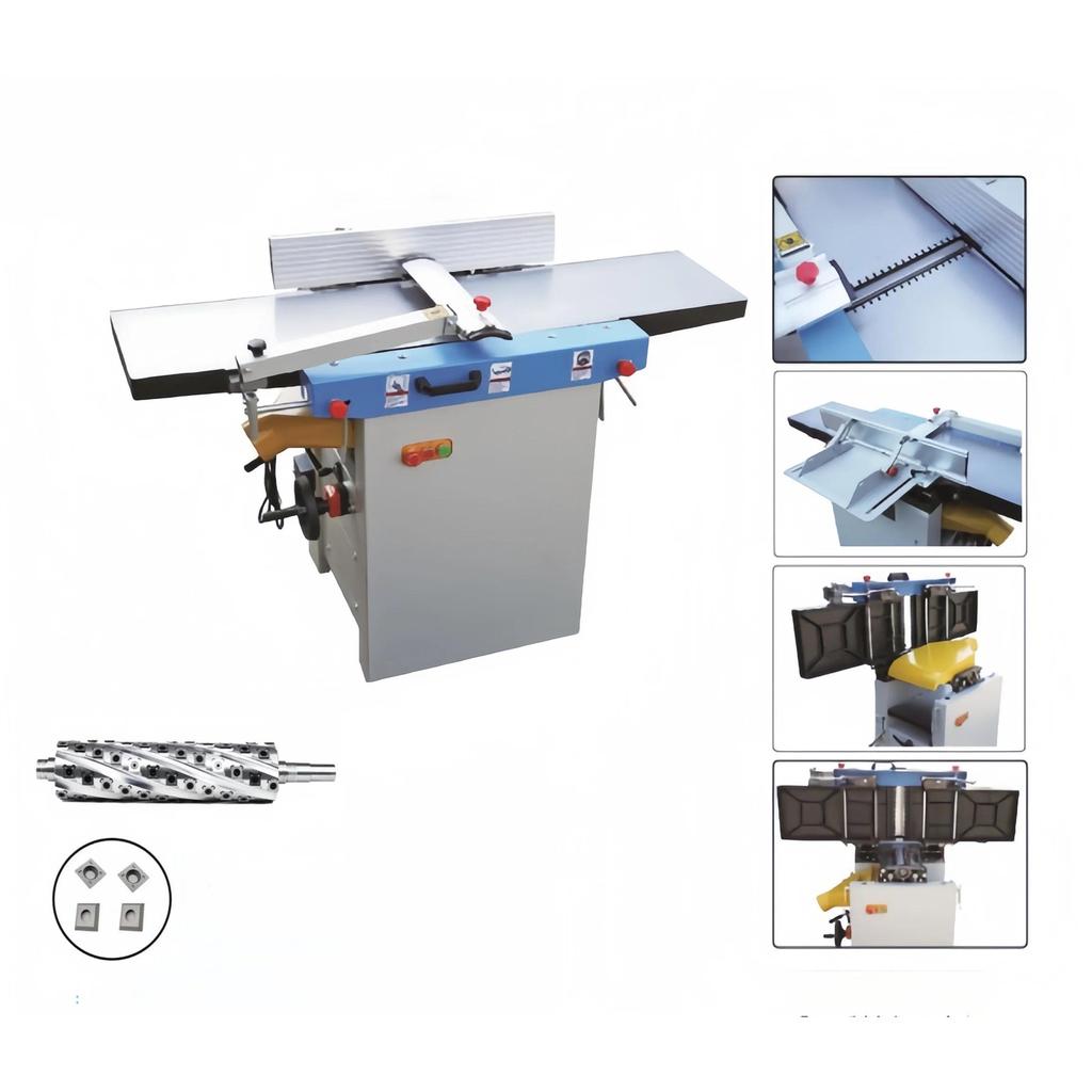 Flip-Type Jointer-Planer With Spiral Cutter Head Jointer Thickness Planer Combination Machine