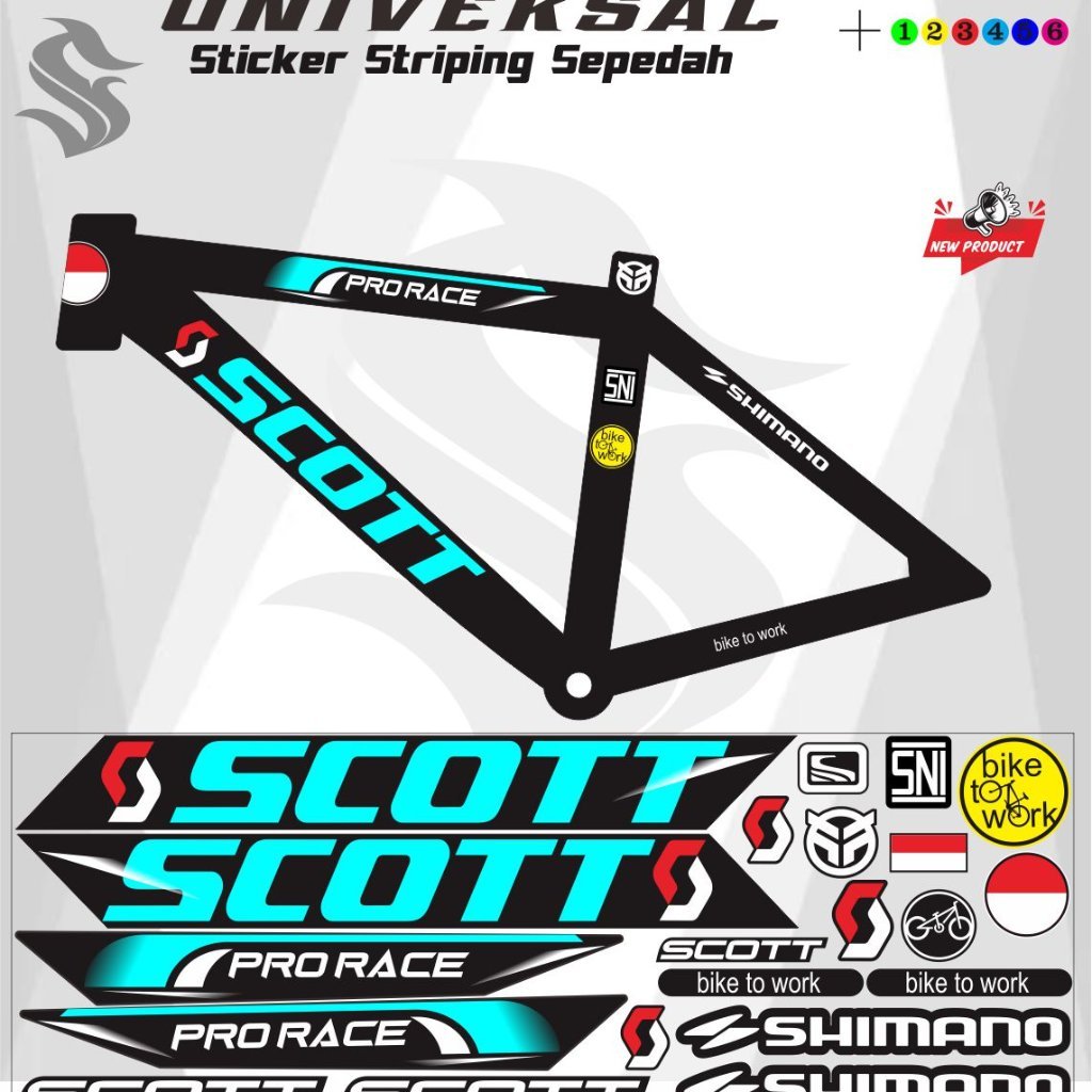 STIKER SEPEDA SCOTT / VARIASI SEPEDAH BMX MTB SCOOT STRIPING SEPEDAH