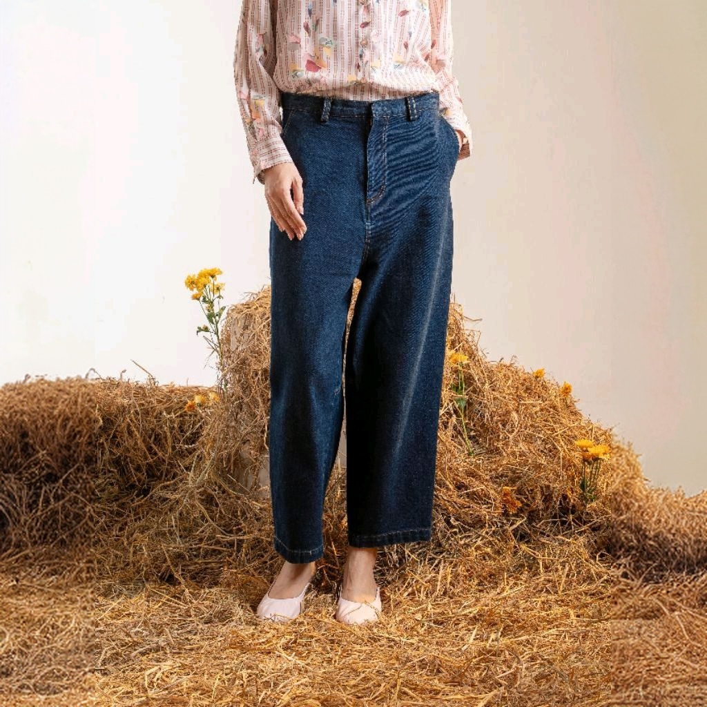 Lexa denim pants navy - AlezaLabel | denim pants | celana denim | alezalabel