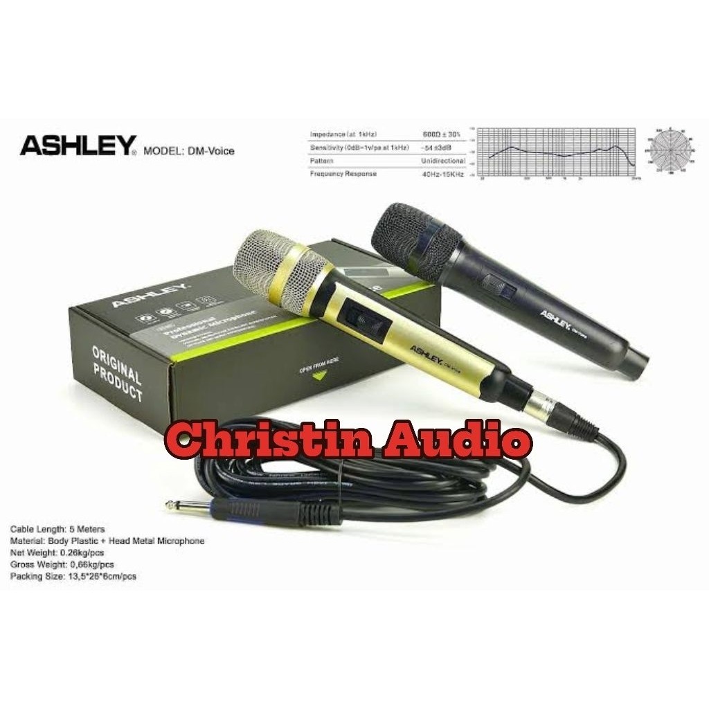 GemaAudio Shop Mic Kabel Mic Ashley DM Voice Original Vocal Microphone