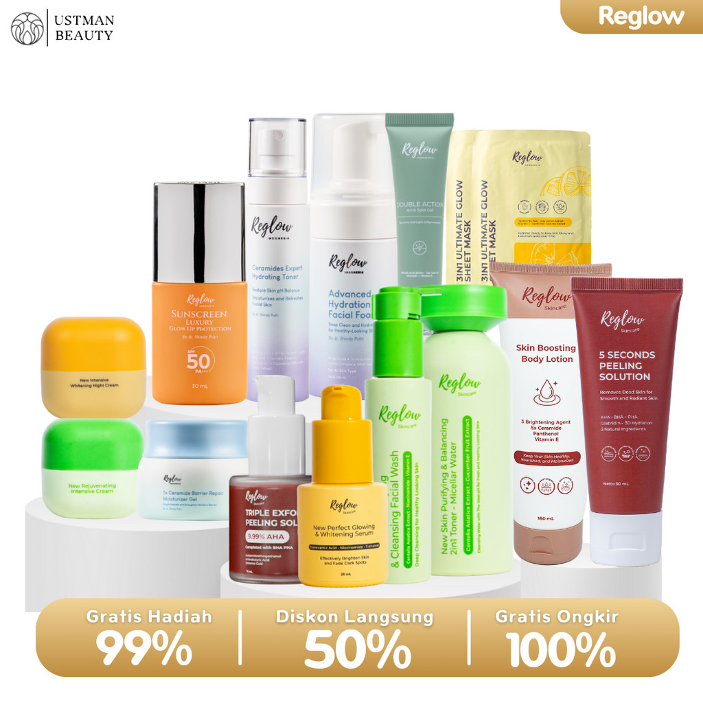 REGLOW PAKET SKINCARE LENGKAP UNTUK KULIT CERAH SEHAT DAN SATUAN PRODUK MENUTRISI KULIT SEHAT  SALE