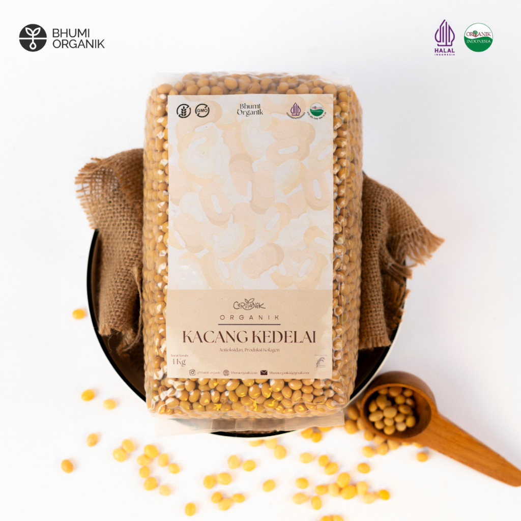 Kacang Kedelai Organik Vacuum 1 kg - Ceritanik / Bhumi Organik - Organic Soya Beans - Kedelai Organi