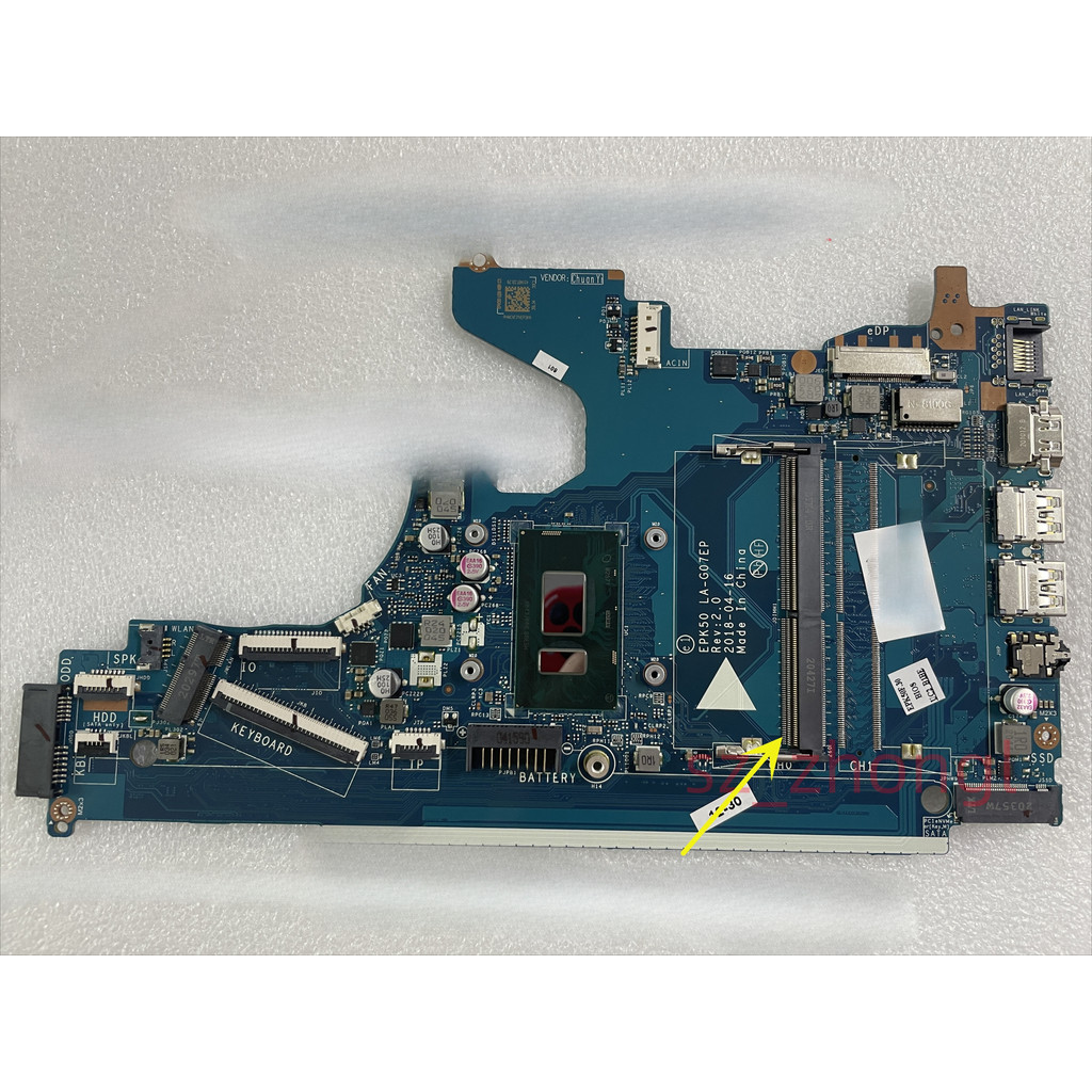EPK50 LA-G07EP/G07DP  For HP Pavilion 15-DA 250 G7 Laptop Motherboard UMA with DDR4 Pentium 4417UI3 