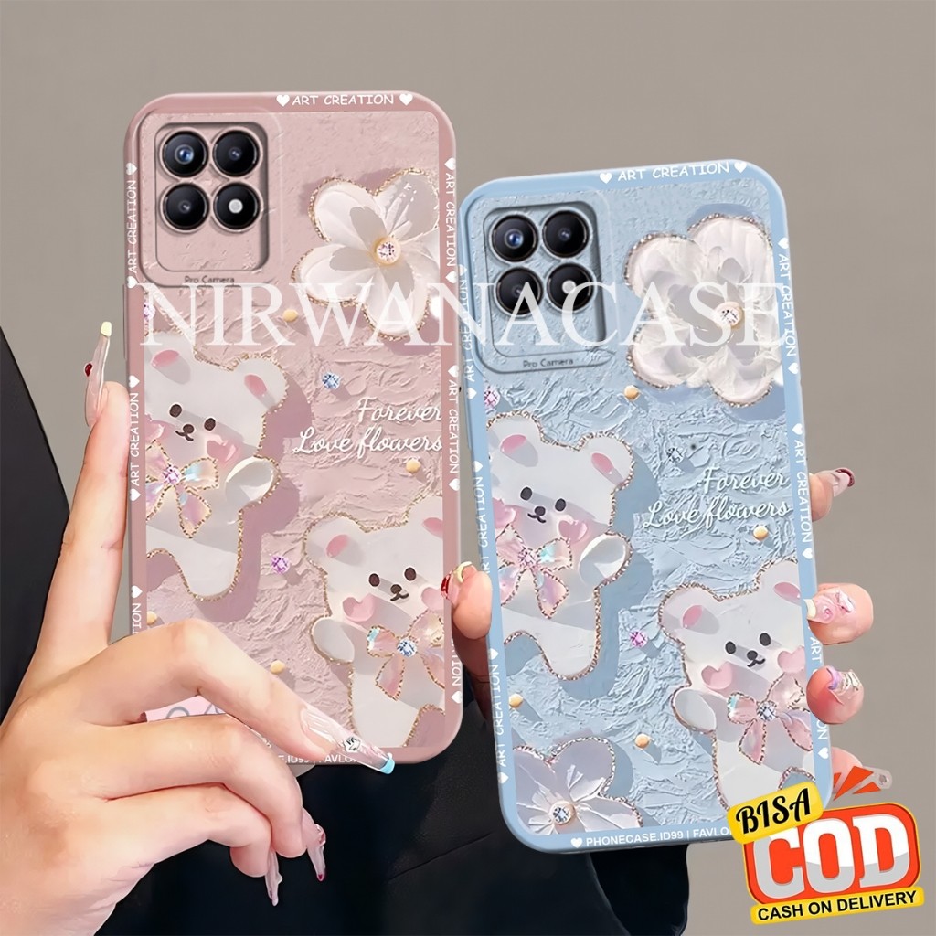 Cassing Hp Realme 8i - Nalzo 50 4G - Realme 8 4G - Realme 8 pro - Realme 8 5G Motif Bear Case Pro Ca