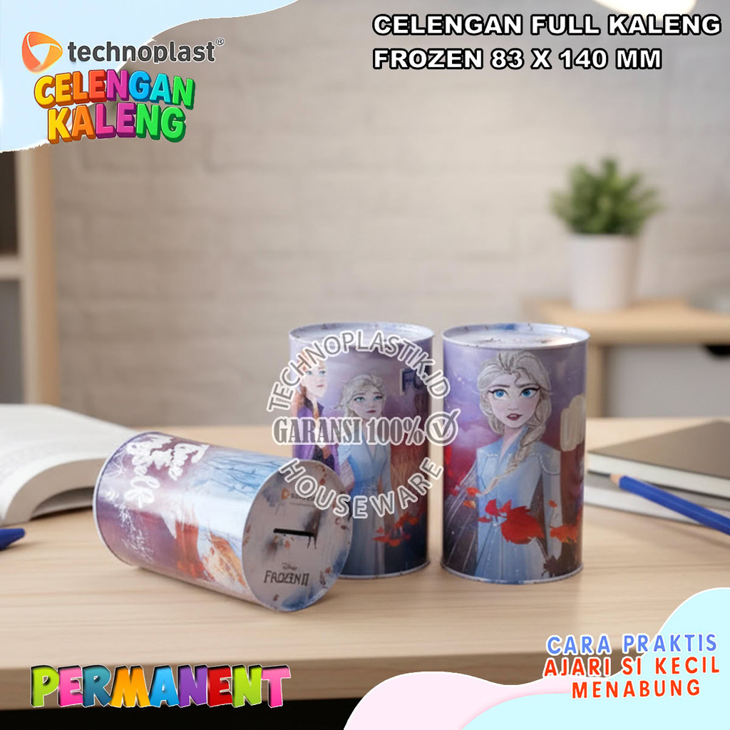 TECHNOPLAST Coin Bank / Celengan Full Kaleng 84 X 140 Mm Frozen Movie 2