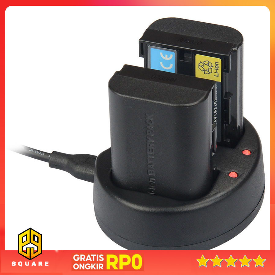 KingMa Charger Baterai 2 Slot Canon 5D2 5D3 70D 60D 6D 7D 7D2 - LP-E6 Original 99 Square