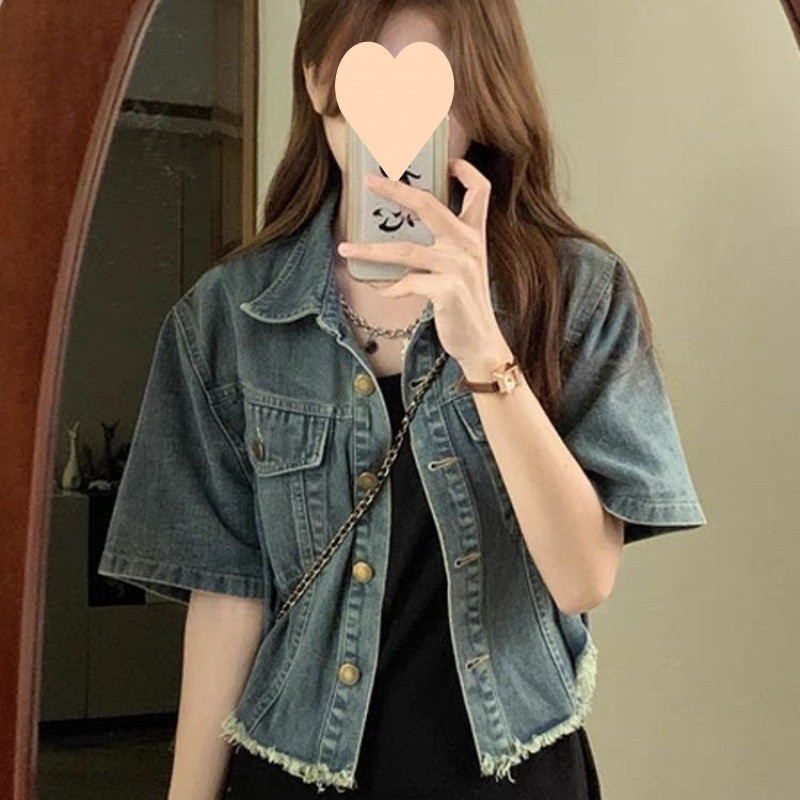Atasan Pinggang Tinggi Baru Musim Panas Jaket Retro Prancis