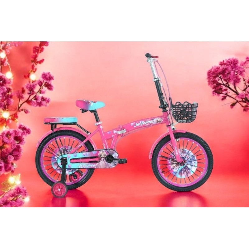 Sepeda lipat 18"inch anak 5 sd 9 tahun  ada roda bantu JF LPT 613 18"
