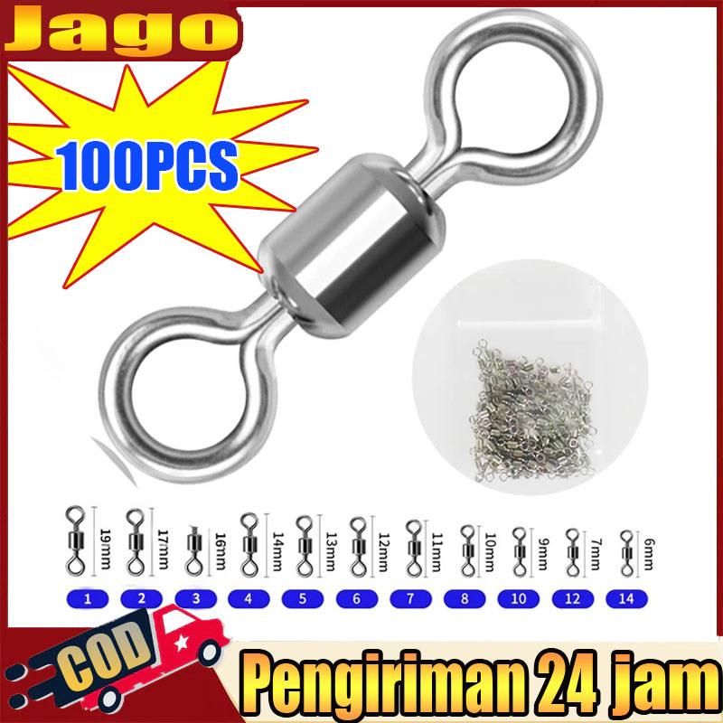 Kili kili Pancing Konektor Pancing 100PCS Rolling Swivel