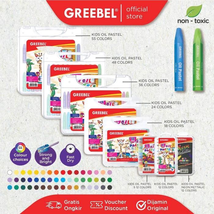 GREEBEL Crayon 36 warna / Oil Pastel Greebel 36 Warna
