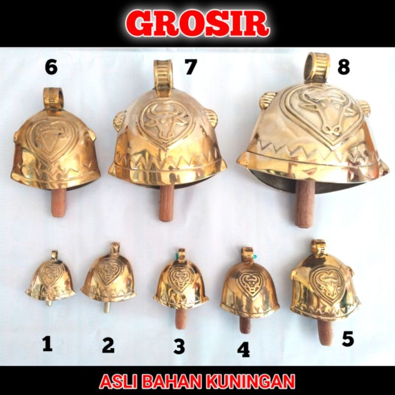 Best Quality~ Terlaris klontongan sapi kuningan - Lonceng Sapi Kerbau bahan kuningan - klontongan ku