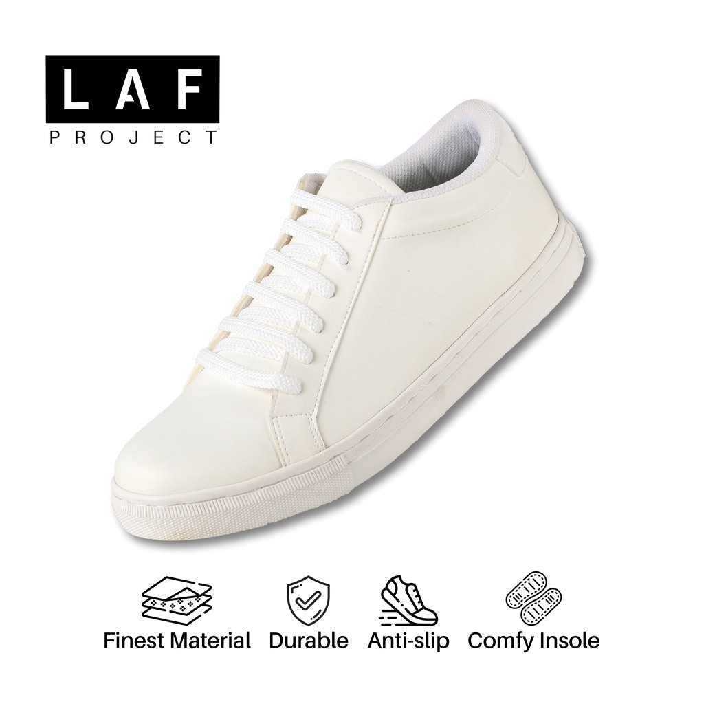 Sepatu Sneakers Putih Polos White Kasual Casual Original Tali Royale LAF Project