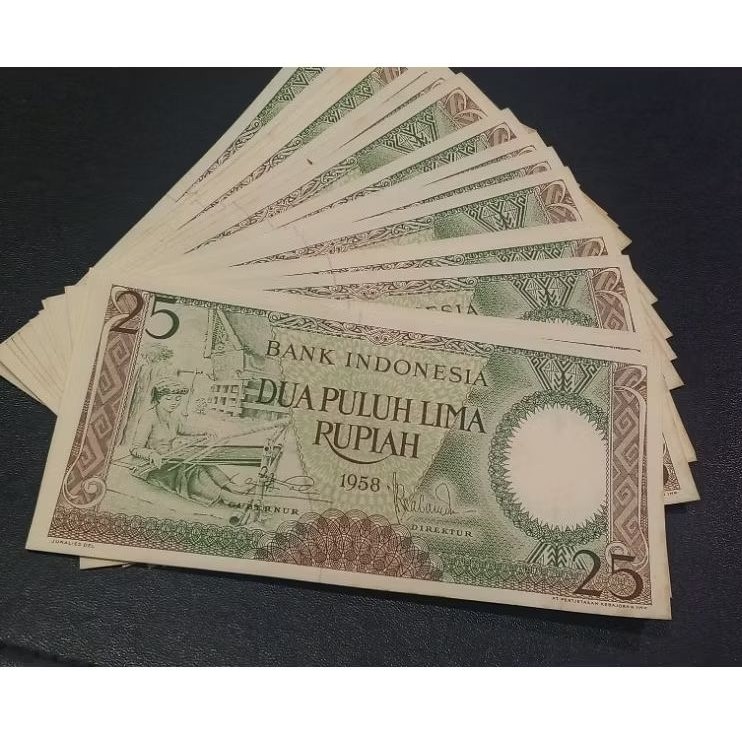 UIG10.  25 RUPIAH SERI PEKERJA TAHUN1958 GRESS/UNC