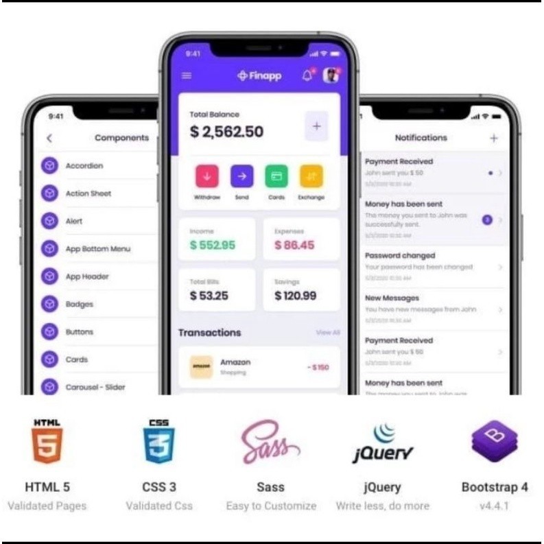 Template html android [ finapp ] / tema html untuk hp