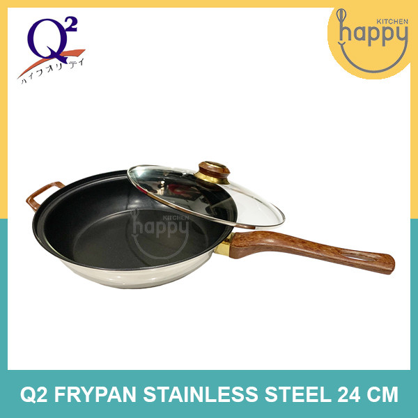 Q2 Frypan Wajan Penggorengan 24 CM Stainless Anti Lengket Q2-8224