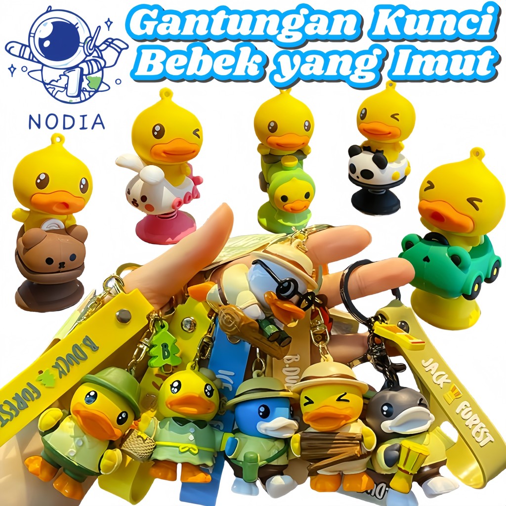 NODIA B.Duck Bebek Kuning Gantungan Kunci Gantungan Kunci Mainan Tas Ransel yang Imut
