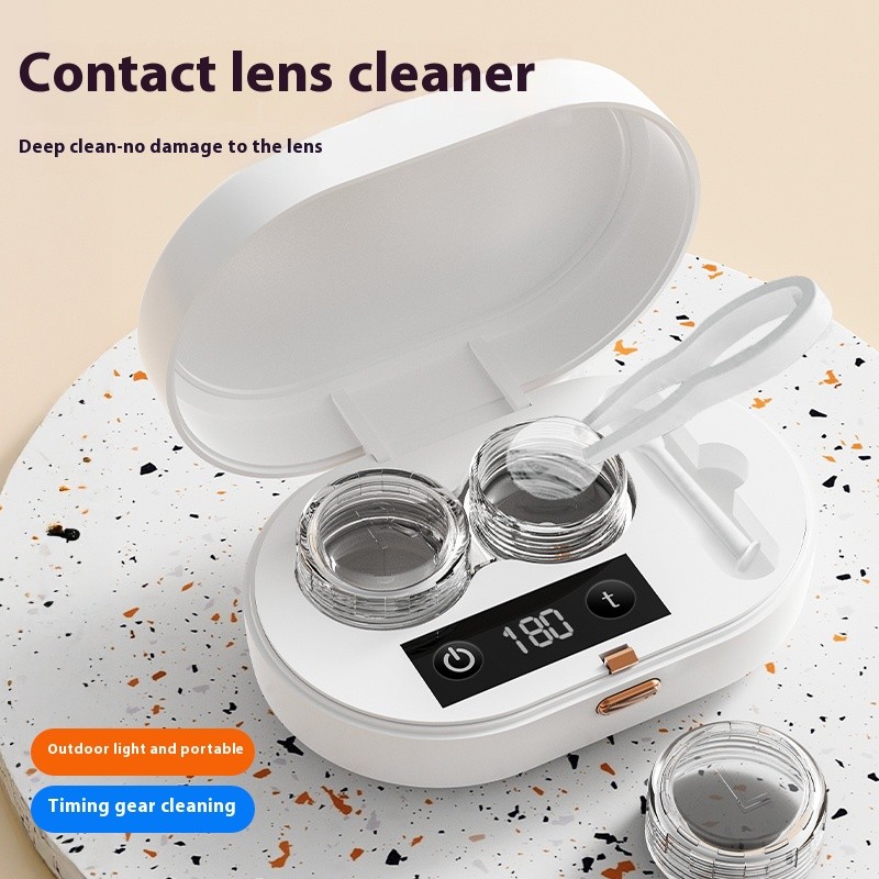Portable contact lens cleaner Automatic folding cleaner Ultrasonic lens washing and sterilization bo